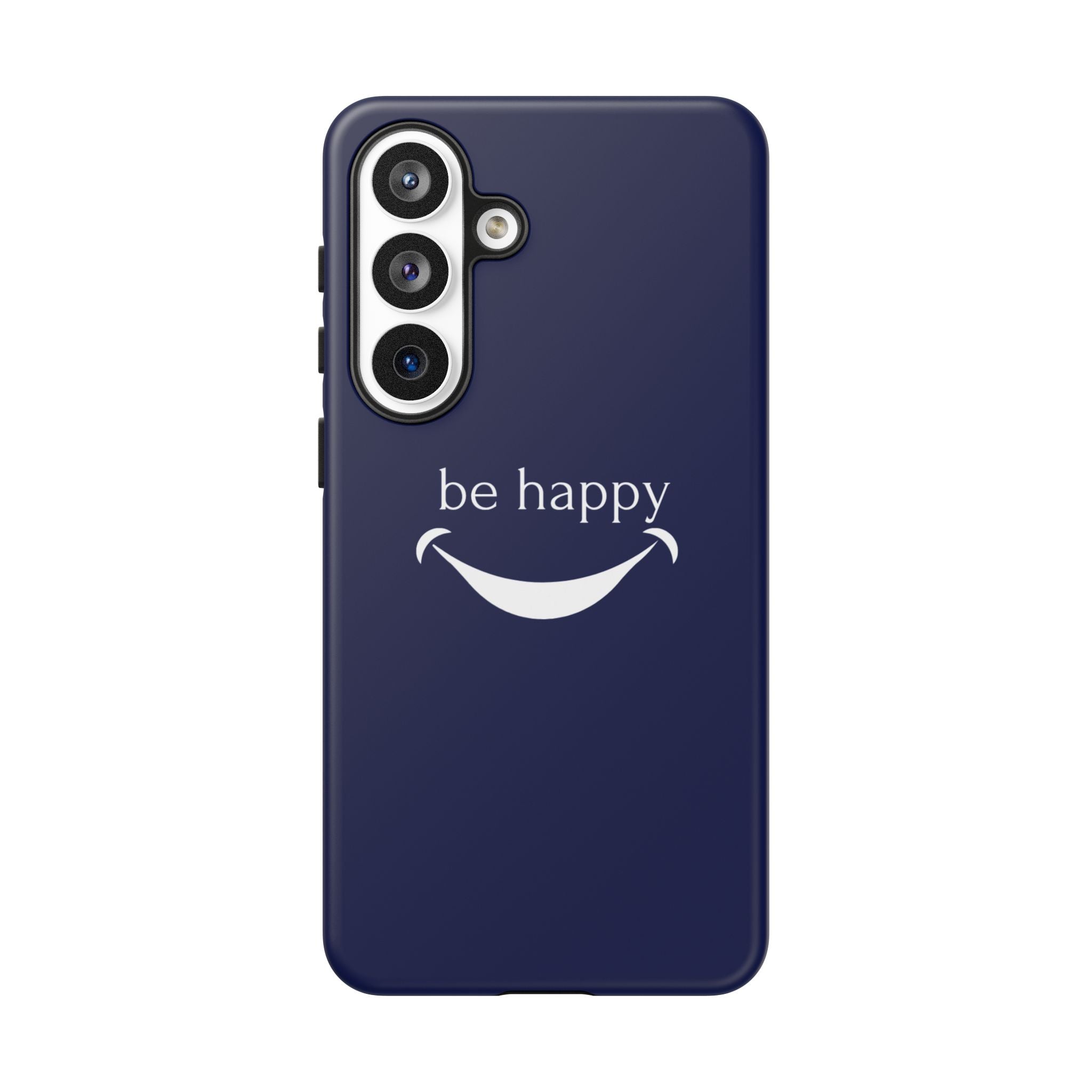 Phone Case — 'be happy' Minimal Navy Protective Case