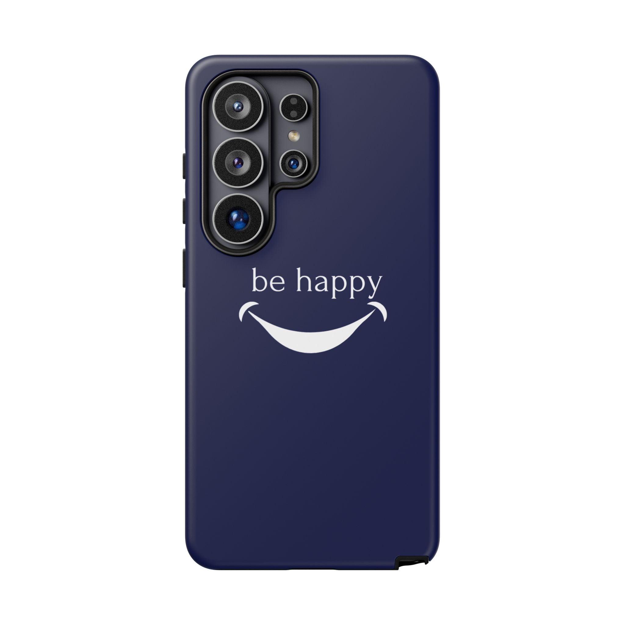 Phone Case — 'be happy' Minimal Navy Protective Case