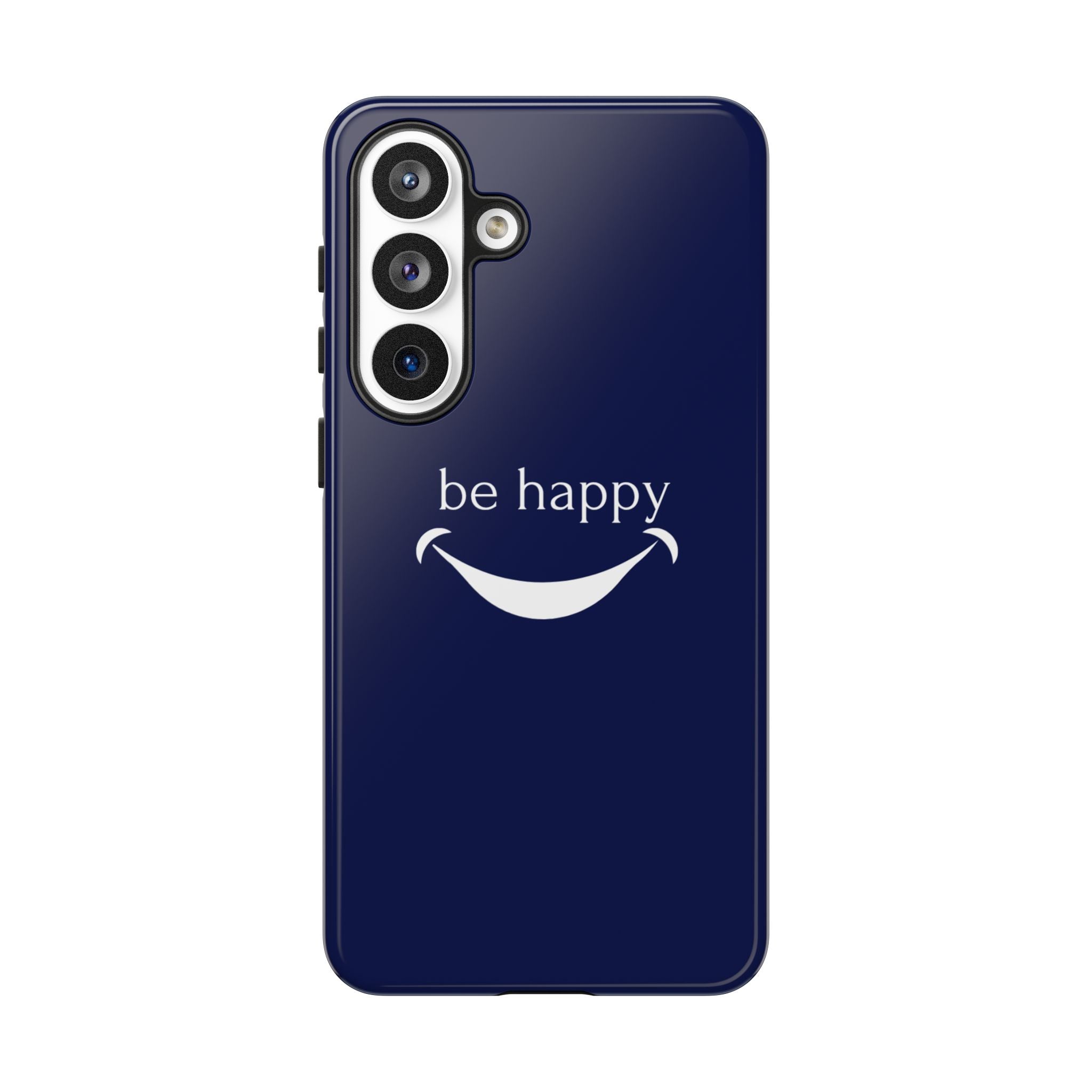 Phone Case — 'be happy' Minimal Navy Protective Case