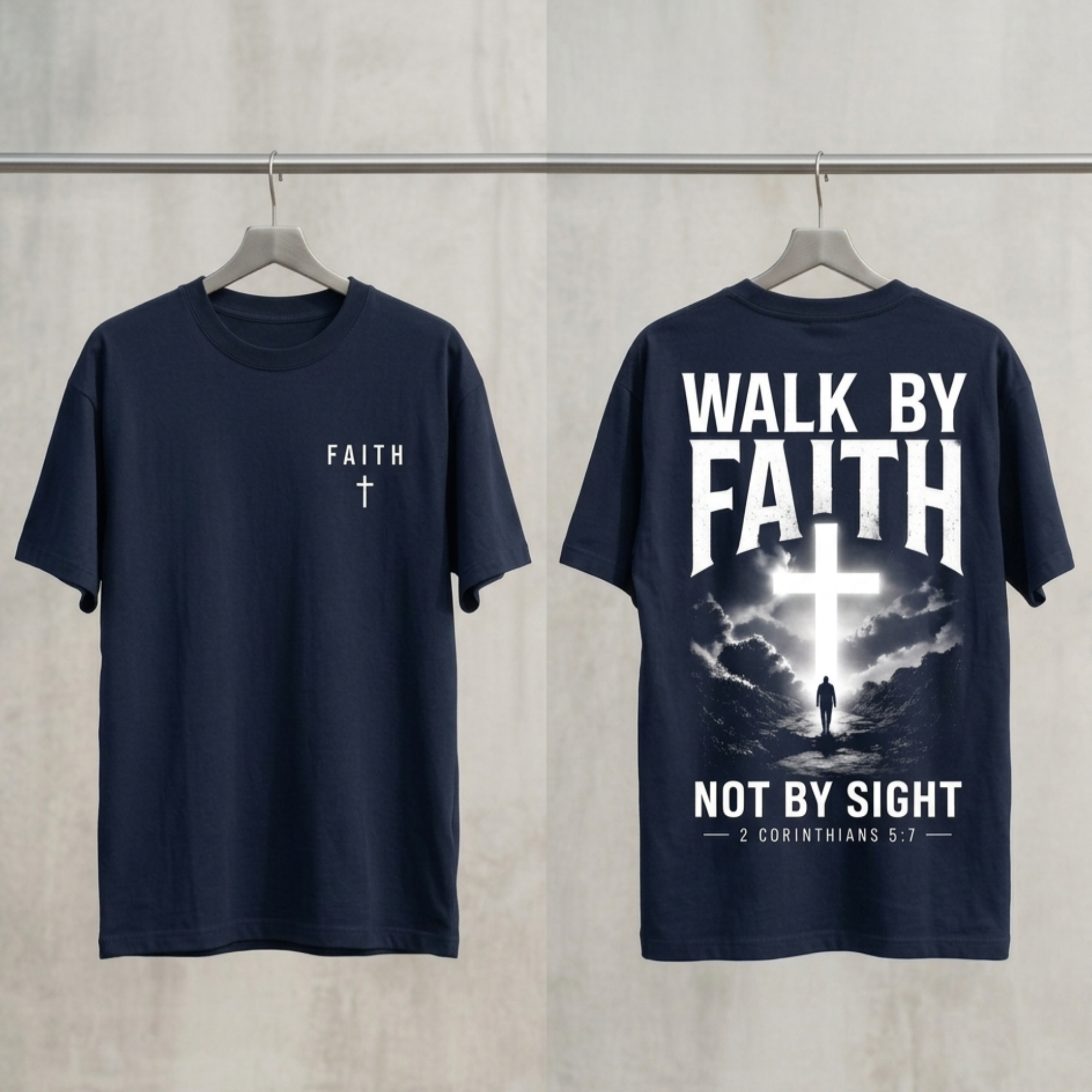 Walk By Faith" Premium Drop-Shoulder Graphic Tee