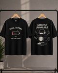 Social Battery 1% T-Shirt | Funny Introvert Graphic Tee | Currently Unavailable Oversized Shirt
