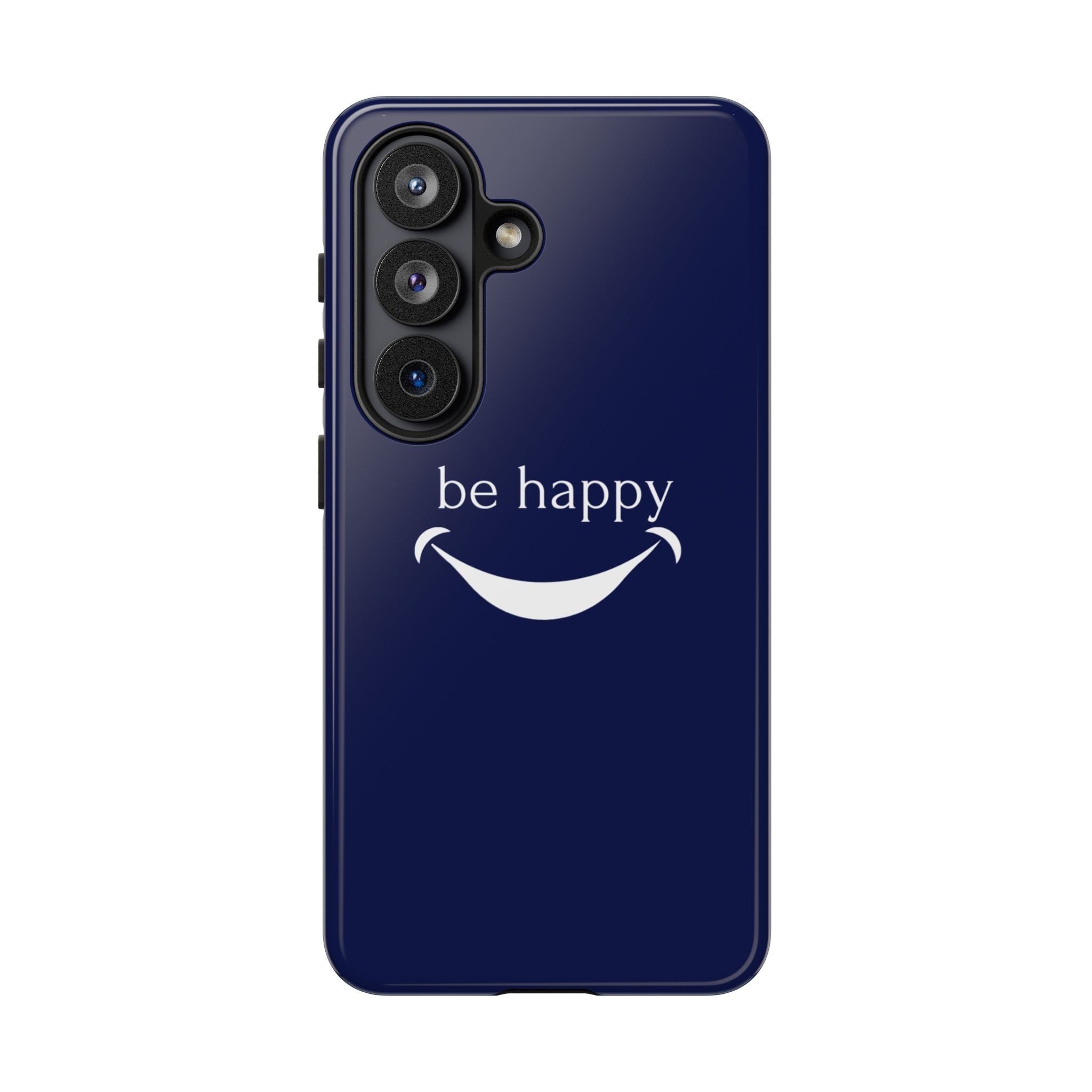 Phone Case — 'be happy' Minimal Navy Protective Case