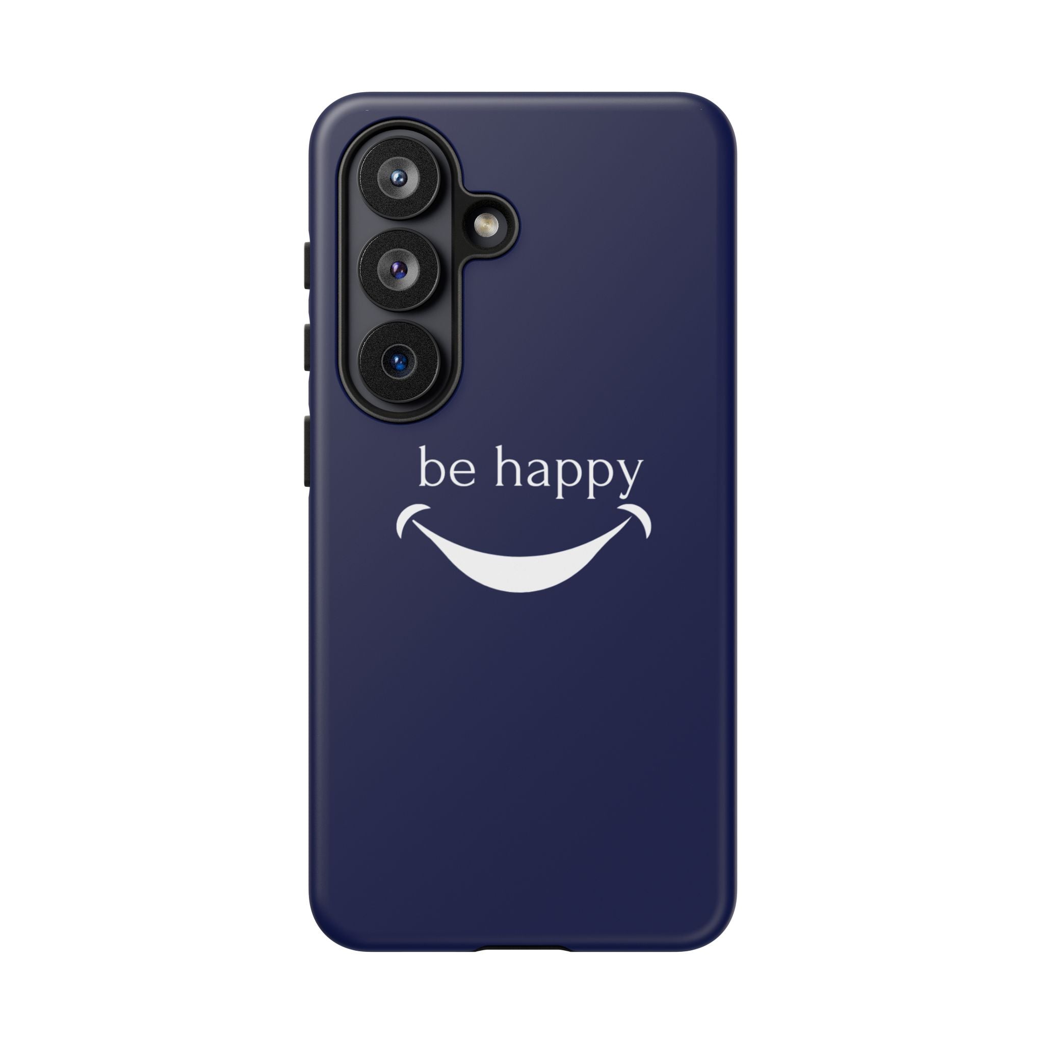 Phone Case — 'be happy' Minimal Navy Protective Case